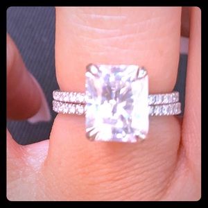 Forever 1 Moissanite Wedding Ring Set